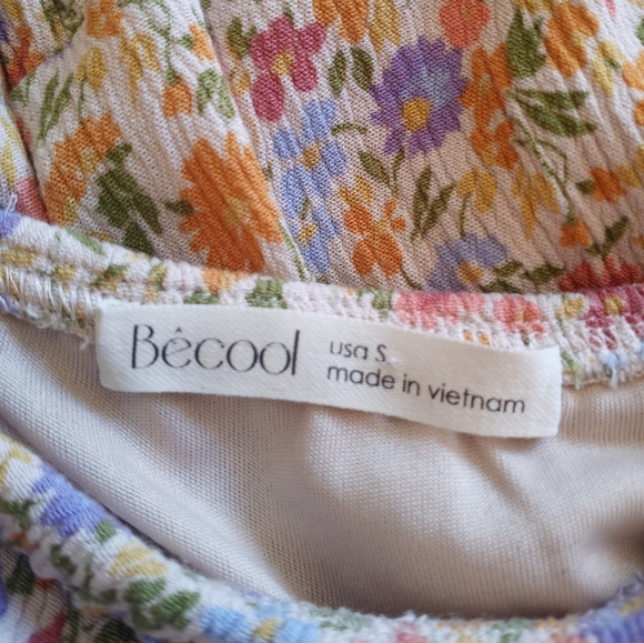 Be Cool Y2K Sunflower Daisy Floral Tiered Smocked Waist Feminine Girly Sundress - Picture 6 of 7